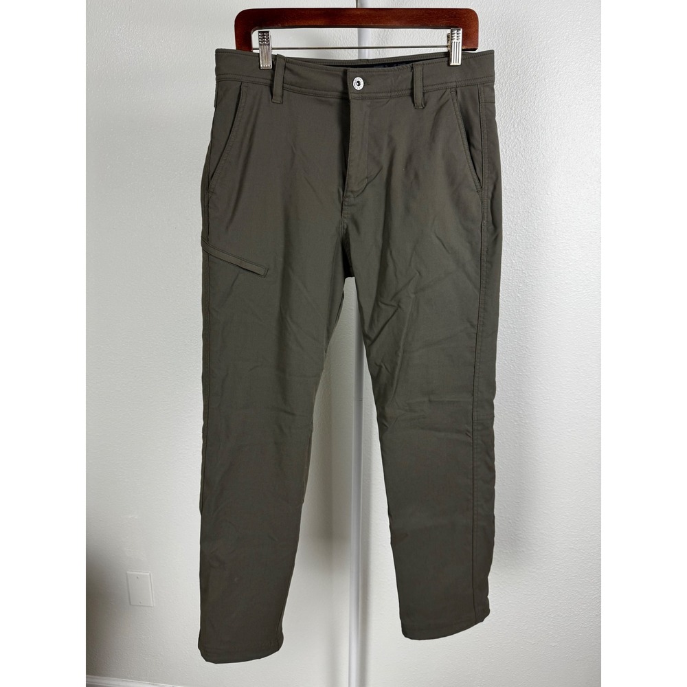 Gerry Pants Mens 32x30 Green Fleece Lined Venture Hiking Cargo Stretch Outdoor
